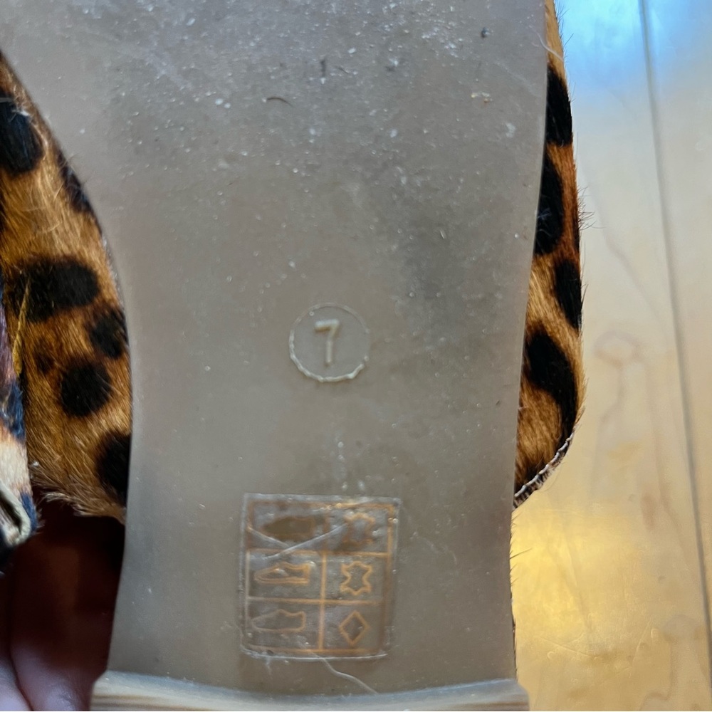 Madewell Leopard Print Calf Hair Slip on Mules size seven - Picture 7 of 7